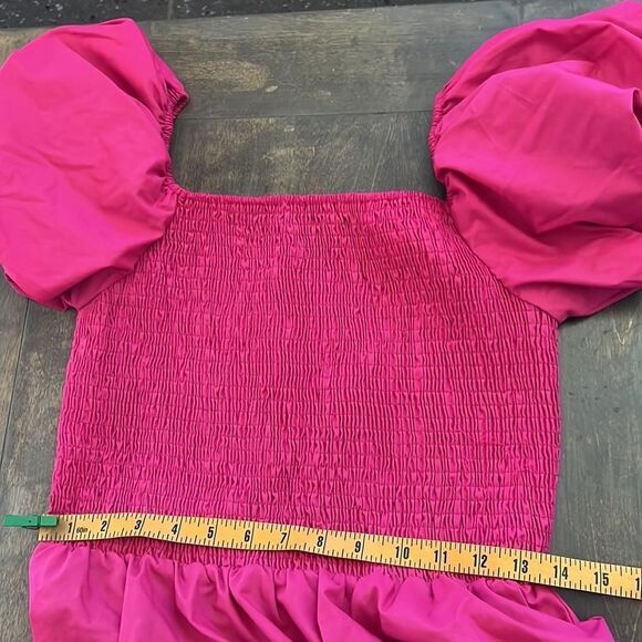 New Sexy Off Shoulder Short Puff Sleeve High Waist Casual Ruched Ruffle MIDI - Picture 8 of 10